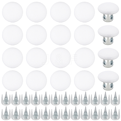 24 Bags Flat Round Cloth Cap Nail Buttons BUTT-BC0001-21C-1