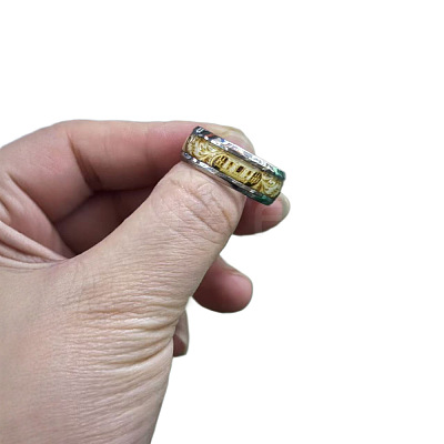 201 Stainless Steel Epoxy Resin Finger Rings for Unisex WG56189-01-1