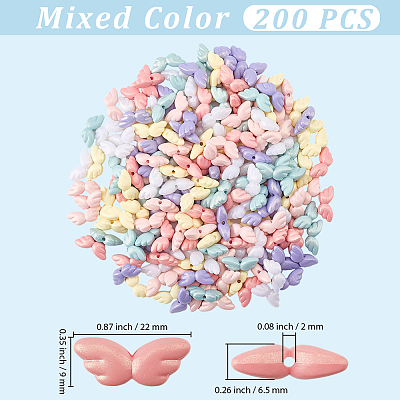200Pcs UV Plating Opaque Acrylic Beads OACR-PA0001-89-1