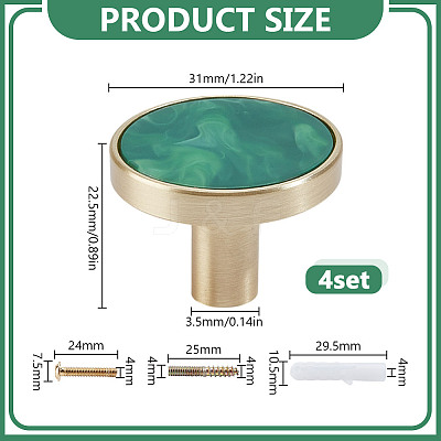 4 Bags Round Zinc Alloy Acrylic Drawer Pull Handles FIND-DR0001-85A-1