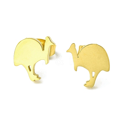 Cute Little Animal Theme 304 Stainless Steel Stud Earrings EJEW-B041-04A-G-1