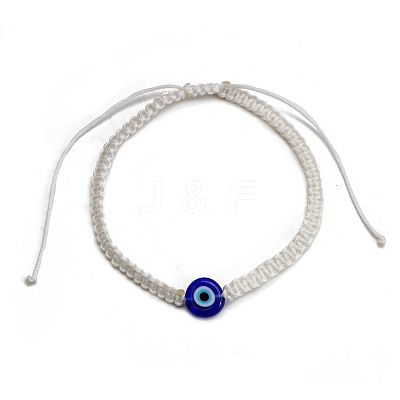 Evil Eye Lampwork Bead Braided Bead Bracelets NE0234-6-1