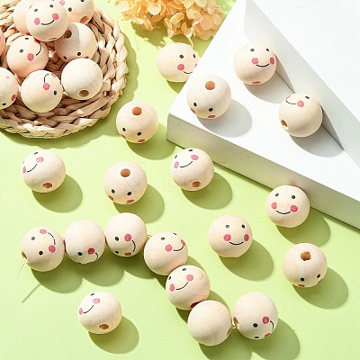 Natural Wood Beads WOOD-T019-13A-1