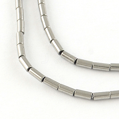 Column Electroplated Non-magnetic Synthetic Hematite Beads Strands G-R259-69F-1