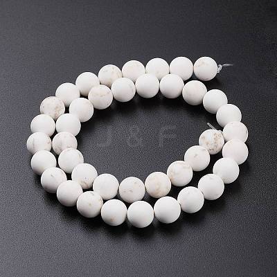 Frosted Round Natural Magnesite Beads Strands G-I168-07-8mm-1