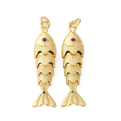 Rack Plating Brass Micro Pave Cubic Zirconia Pendants KK-M309-38C-G-1