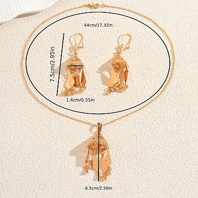 Ethnic Style Brass Cone Tassel Earrings & Necklaces Sets for Women NB2272-1