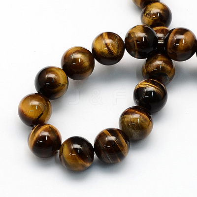 Natural Tiger Eye Round Beads Strands G-S177-8mm-1