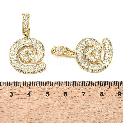 Brass Micro Pave Cubic Zirconia Pendants KK-P345-17G-03-1