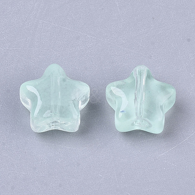 Transparent Spray Painted Glass Beads X-GLAA-N035-01-A05-1