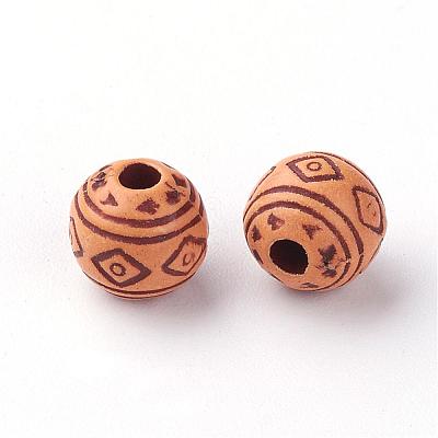 Imitation Wood Acrylic Beads SACR-Q186-09-1
