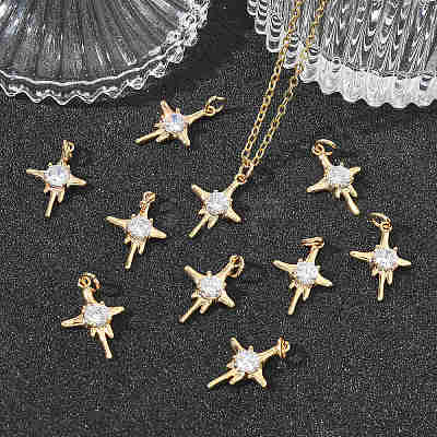 SHEGRACE Brass Clear Cubic Zirconia Pendants XGRQ3K574-566G-1