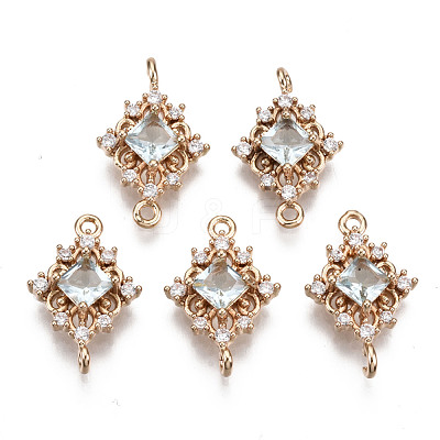 Brass Micro Pave Cubic Zirconia Links Connectors KK-R111-014-A03-1