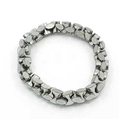 Fashion Non-Magnetic Synthetic Hematite Stretchy Bracelets BJEW-K001-02A-1