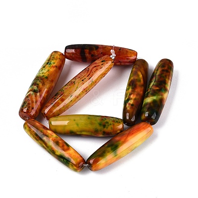 Natural Fire Crackle Agate Beads Strands G-Q606-62-1