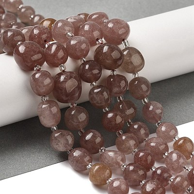 Natural Strawberry Quartz Beads Strands G-Q169-E06-01B-1