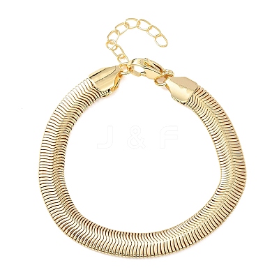 Brass Snake Chain Bracelets for Women BJEW-C140-25G-1