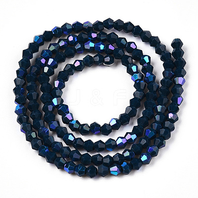 Opaque Solid Color Electroplate Glass Beads Strands LS-EGLA-A039-P2mm-L09-1