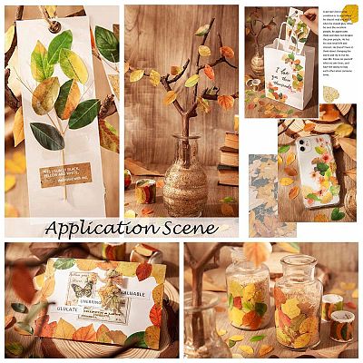 Paper Fallen Leaves Sticker Rolls LS-DIY-C080-01A-1