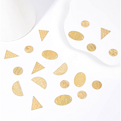 50Pcs 5 Style Brass Connector Charms FIND-BC0002-61-1