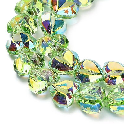 Electroplate Transparent Glass Beads Strands EGLA-B012-AB04-1
