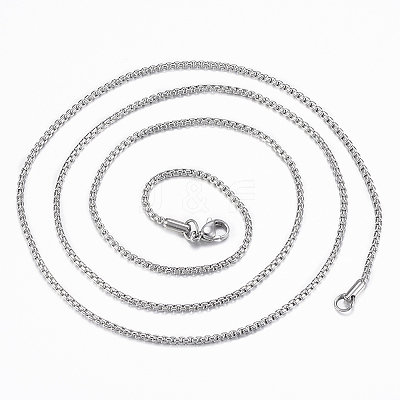 Non-Tarnish 304 Stainless Steel Box Chain Necklaces NJEW-L450-05P-1