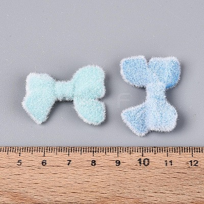 Flocking Opaque Acrylic Bowknot Beads OACR-T030-10M-1