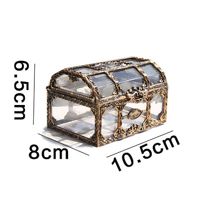 Rectangle Plastic Transparent Antique Pirate Treasure Boxes PW-WG47828-01-1