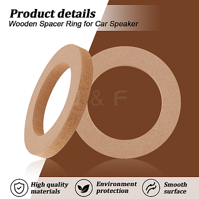 Wooden Spacer Ring for Car Speaker DIY-WH0430-396A-1