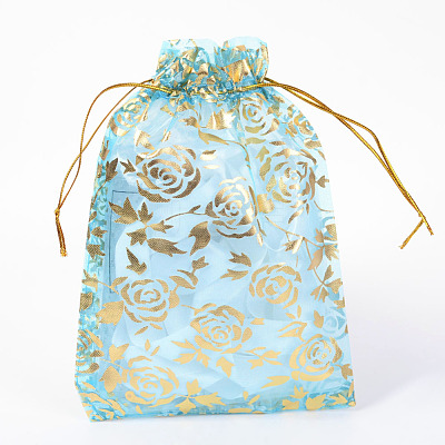 Rose Printed Organza Bags OP-R021-13x18-02-1