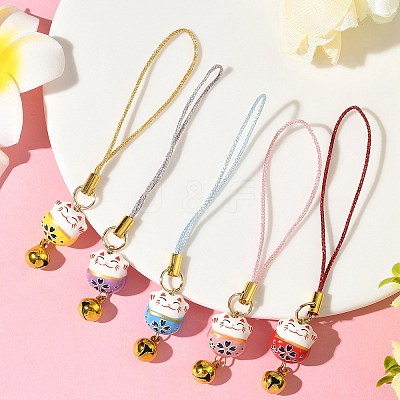 Handmade Printed Porcelain Beads Pendant Decorations HJEW-JM04047-1