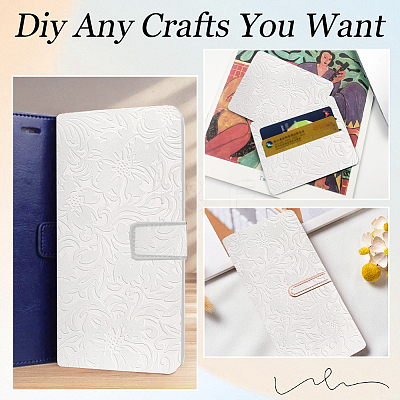 1 Sheet Embossed Flower Pattern Imitation Leather Fabric DIY-CL0002-19E-1