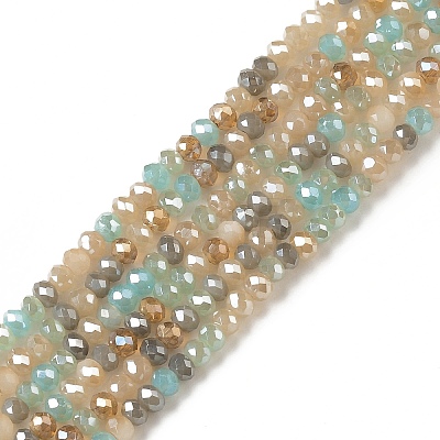 Electroplate Glass Beads Strands X-EGLA-I015-04A-1
