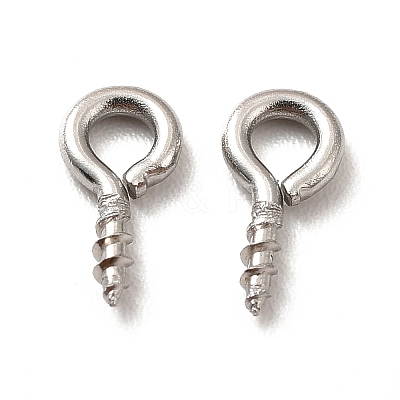 Non-Tarnish 304 Stainless Steel Screw Eye Pin Peg Bails X-STAS-E044-07P-01-1