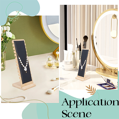 12-Slot Wood Necklaces Organizer Display Stands NDIS-WH20003-01A-1