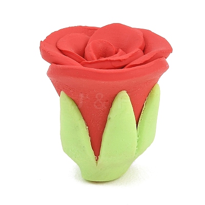Handmade Polymer Clay Rose Flower Cabochons PY-CBA4D86-02A-1