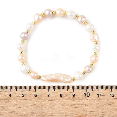 Natural Cultured Freshwater Pearl Beads Stretch Bracelets for Women BJEW-JB14192-1