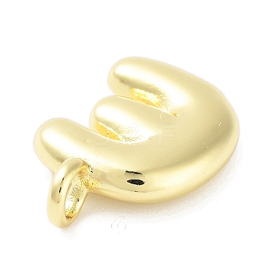 Rack Plating Brass Balloon Letter Pendants KK-C050-01G-E-1