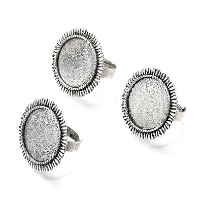 Vintage Adjustable Iron Finger Ring Components Alloy Cabochon Bezel Settings LS-X-PALLOY-Q300-14AS-NR-1