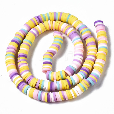 Handmade Polymer Clay Beads Strands CLAY-R089-6mm-139-1