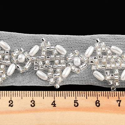Polyester Flower Lace Trims OCOR-A007-09-1