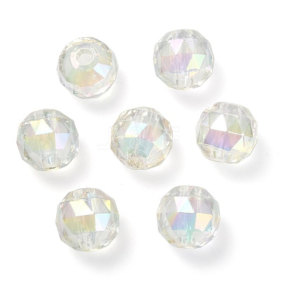 Two Tone UV Plating Rainbow Iridescent Acrylic Beads TACR-D010-06H-1