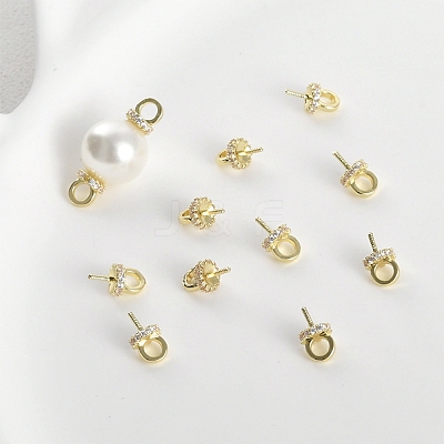 Brass with Cubic Zirconia Peg Bails LS-KK-B087-13A-G-1