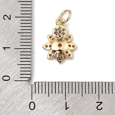 Brass Micro Pave Cubic Zirconia Charms KK-C133-03C-G-1