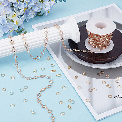 DIY Brass Rhinestone Jewelry Sets Making Kits DIY-OC0014-15B-1