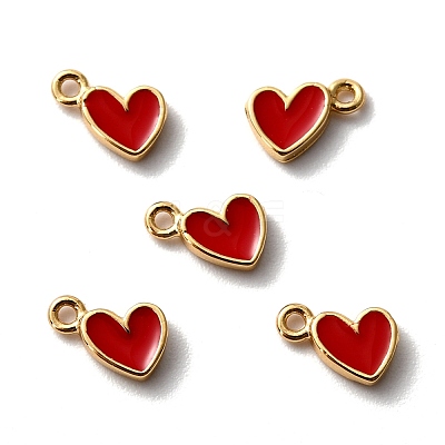 Brass Enamel Pendants KK-P207-005G-RS-1