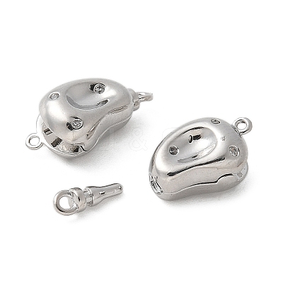 Rack Plating Brass Micro Pave Clear Cubic Zirconia Box Clasps KK-U052-18P-1