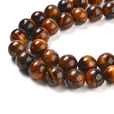 Natural Tiger Eye Round Bead Strands X-G-R200-12mm-1