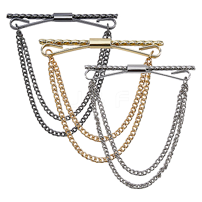3Pcs 3 Colors Brass Tie Clips AJEW-FH0006-91-1