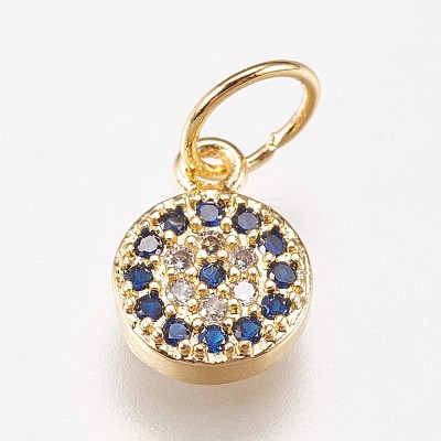Brass Micro Pave Cubic Zirconia Charms ZIRC-E145-07G-1